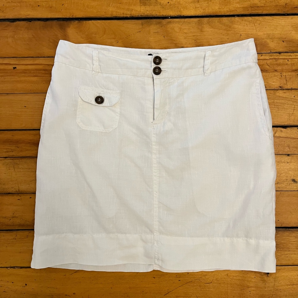 Cynthia Rowley White Linen Mini Skirt, Size 4